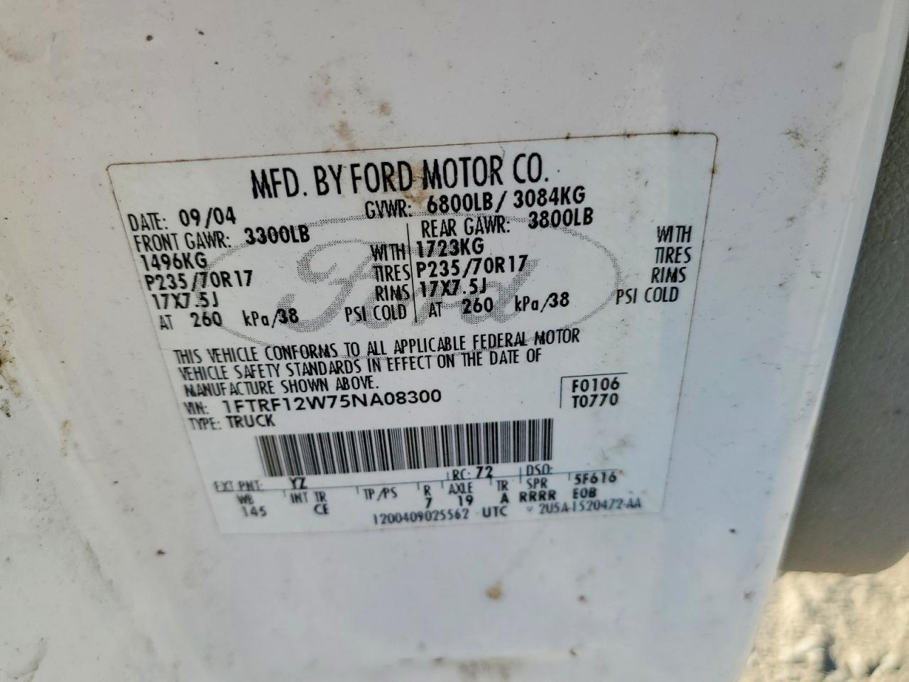 2005 FORD F150