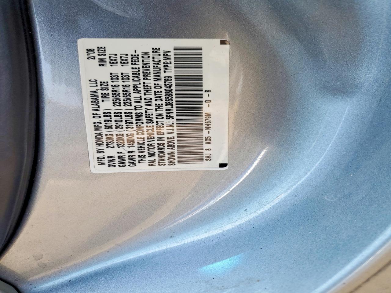 2008 HONDA ODYSSEY