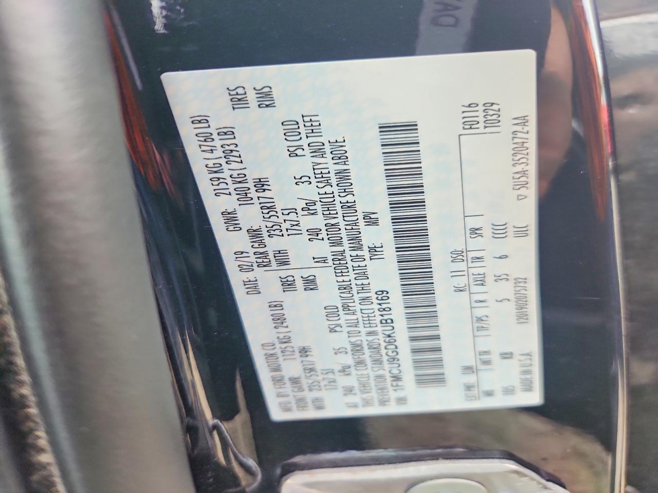 2019 FORD ESCAPE