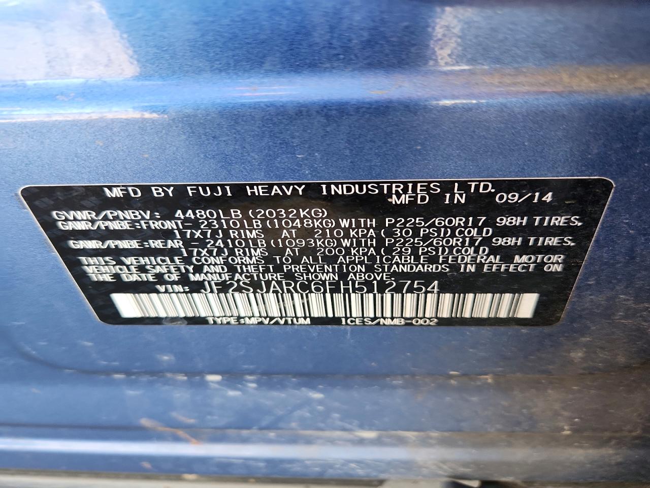 2015 SUBARU FORESTER