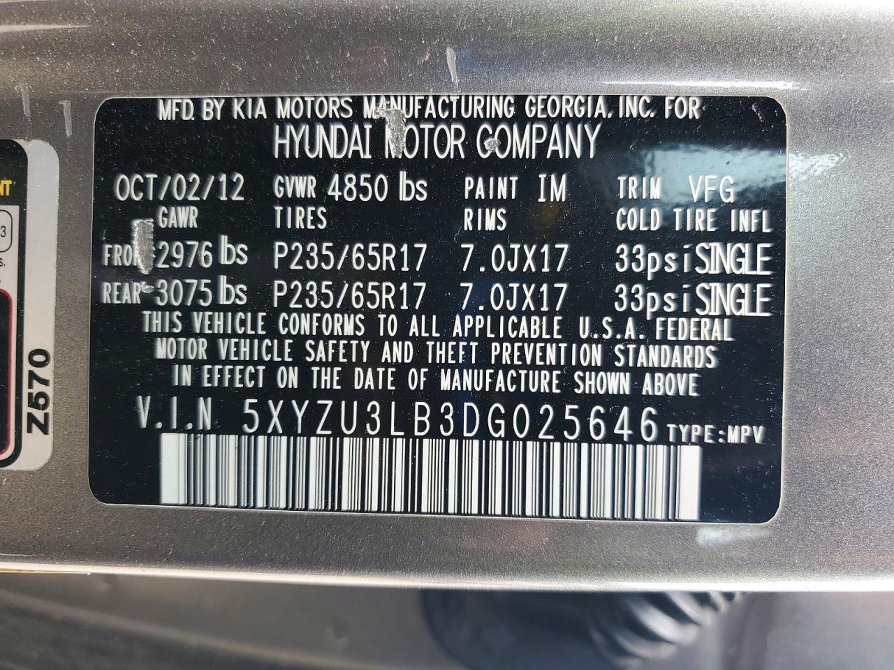2013 HYUNDAI SANTA FE