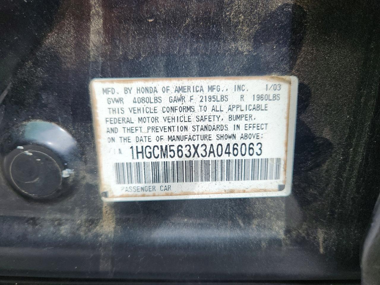 2003 HONDA ACCORD