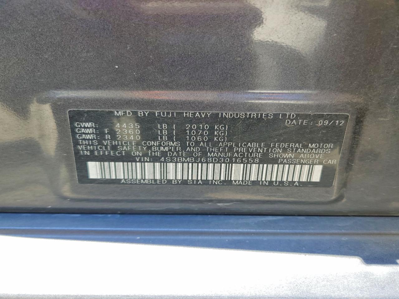 2013 SUBARU LEGACY