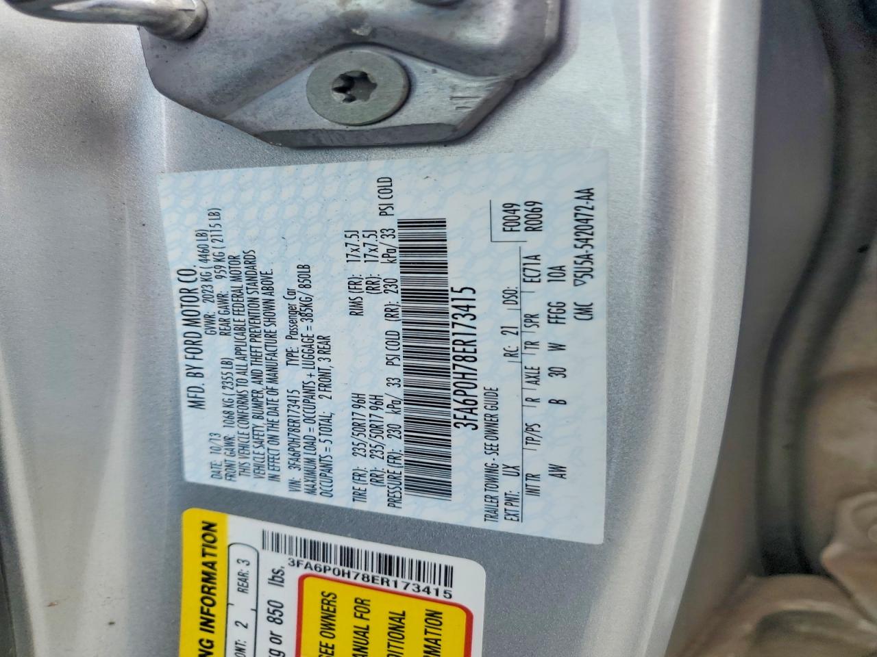 2014 FORD FUSION SE