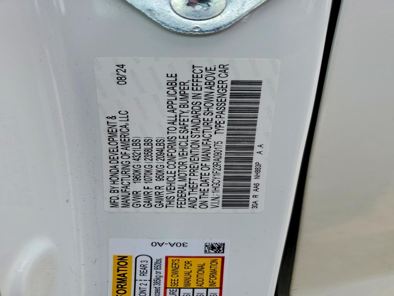2024 HONDA ACCORD