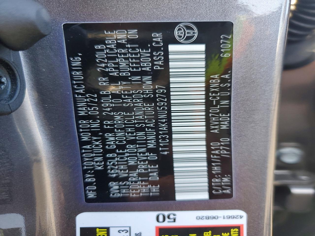 2022 TOYOTA CAMRY