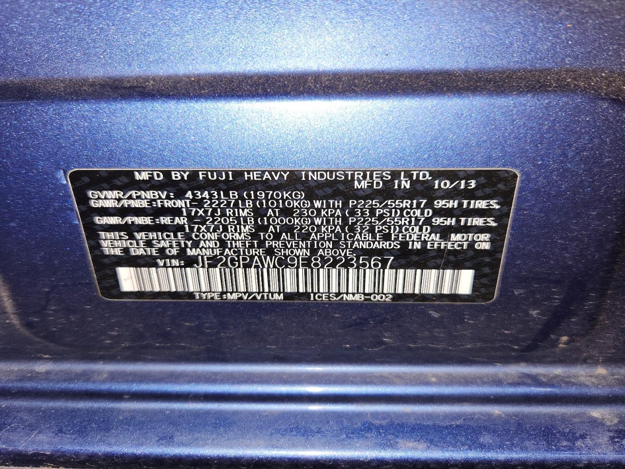 2014 SUBARU XV
