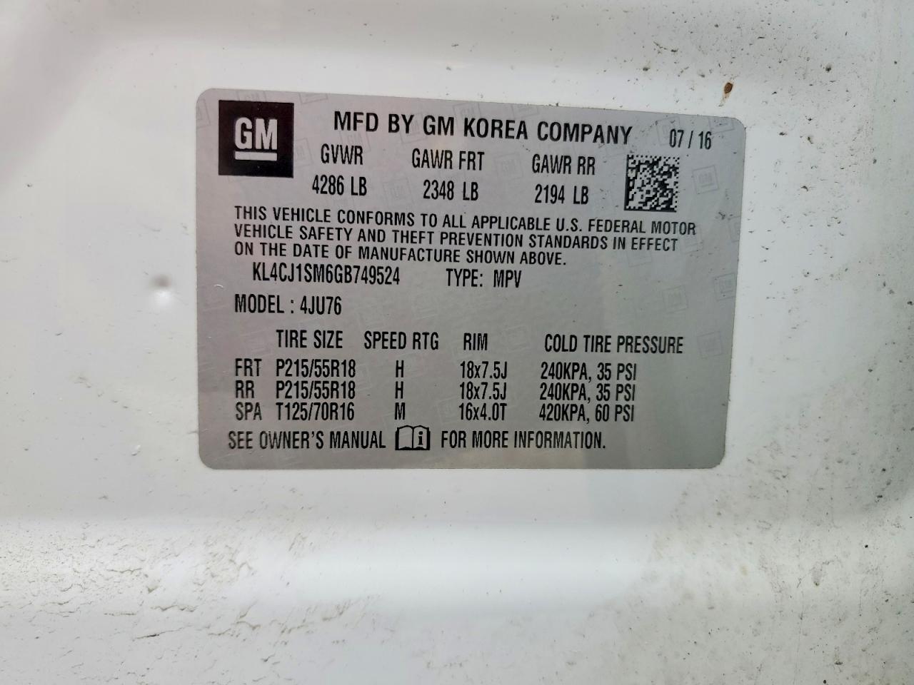 2016 BUICK ENCORE