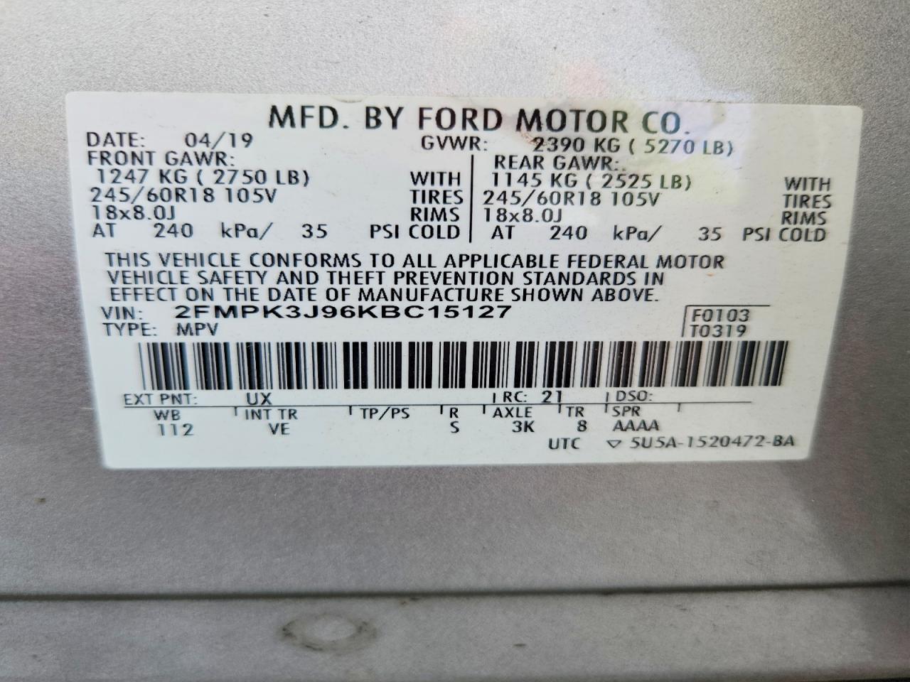 2019 FORD EDGE