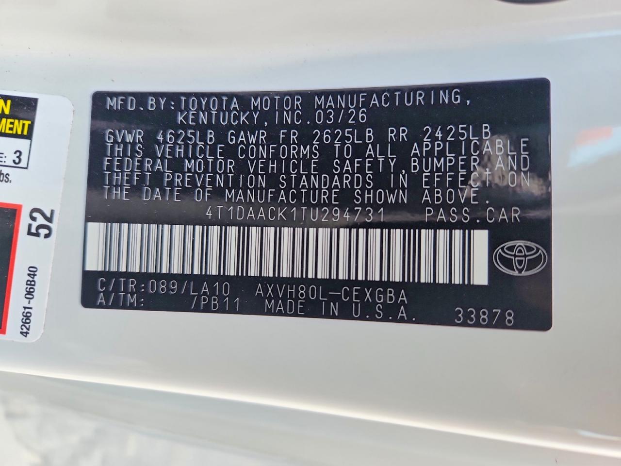 2026 TOYOTA CAMRY