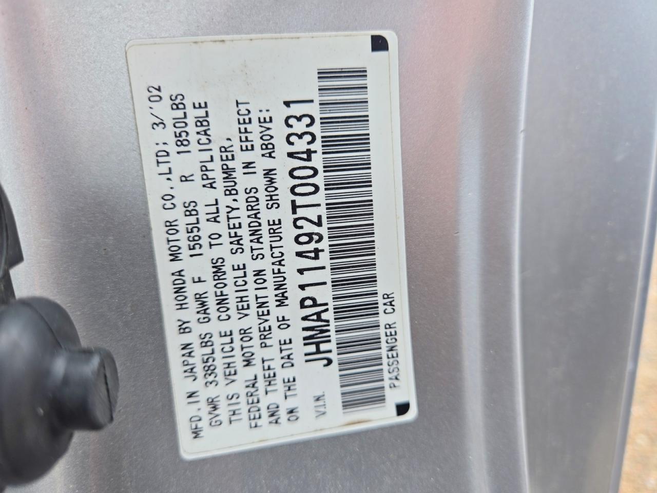 2002 HONDA S2000