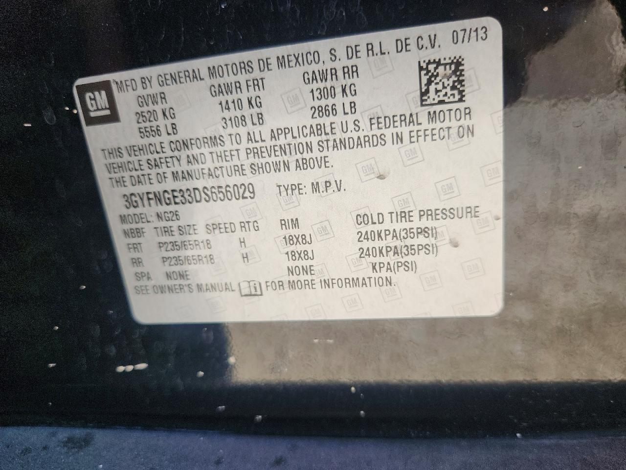 2013 CADILLAC SRX