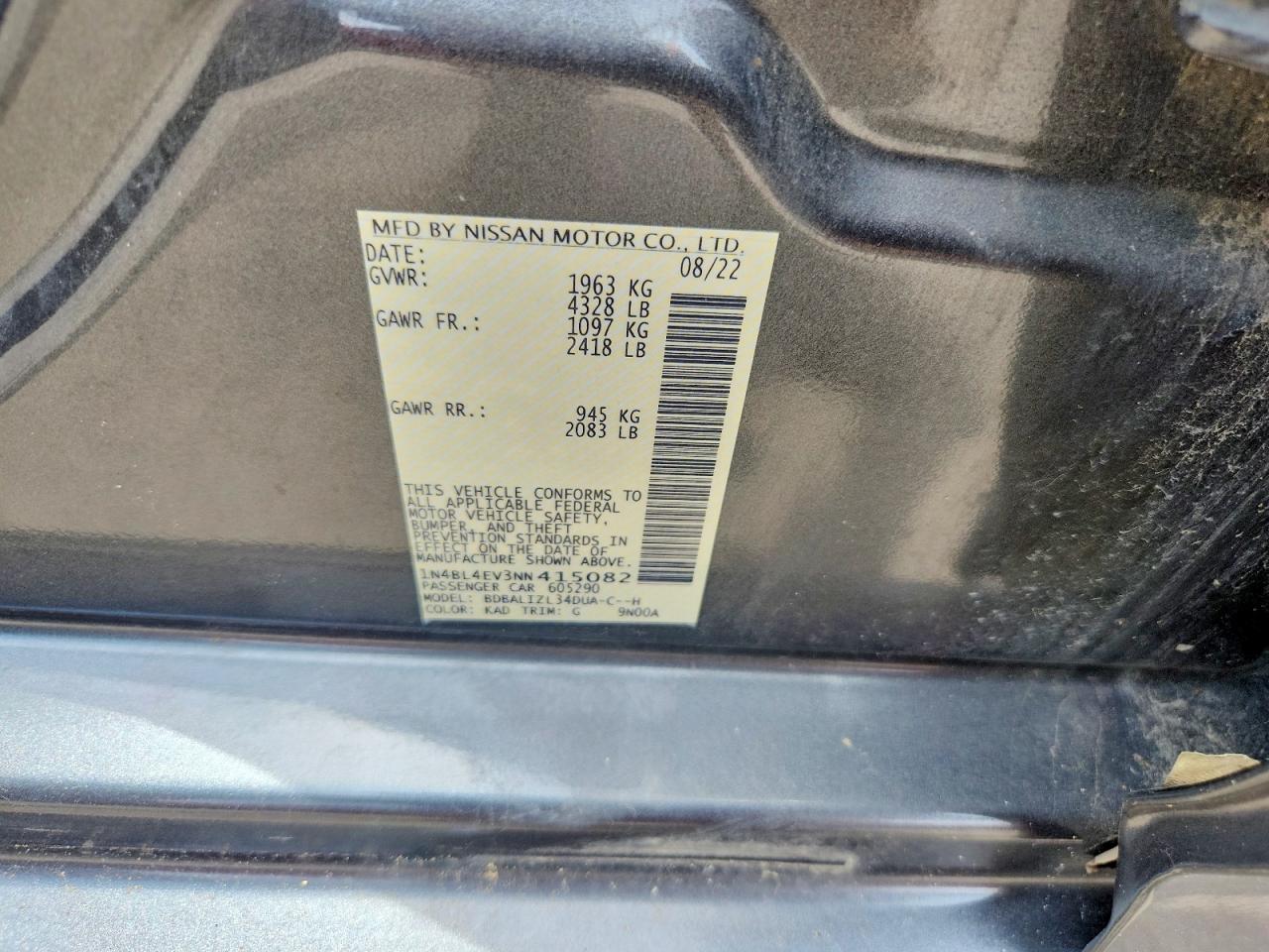 2022 NISSAN ALTIMA