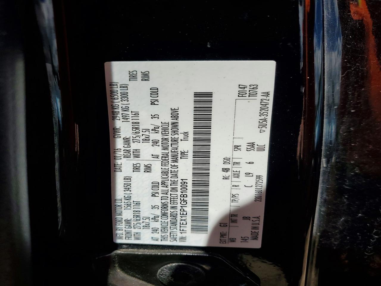 2016 FORD F150