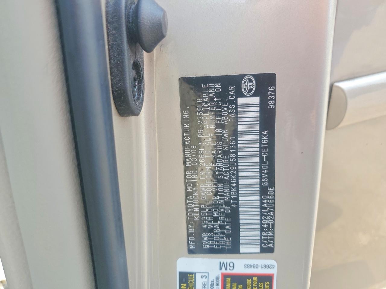2009 TOYOTA CAMRY