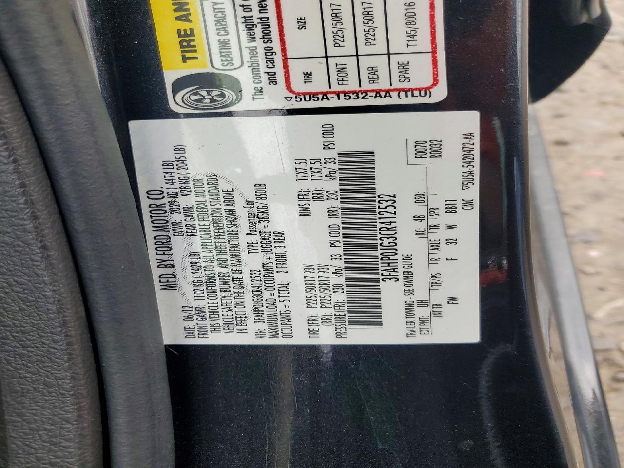 2012 FORD FUSION