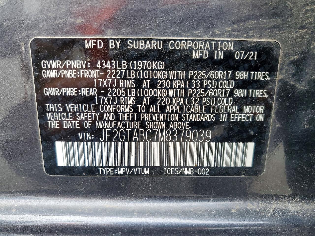 2021 SUBARU CROSSTREK