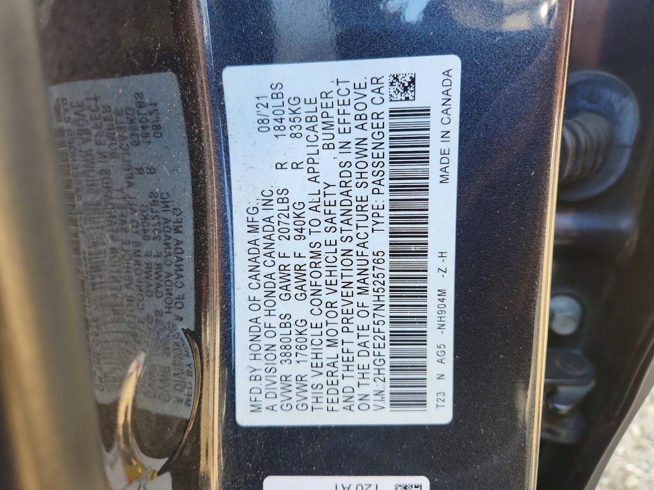 2022 HONDA CIVIC