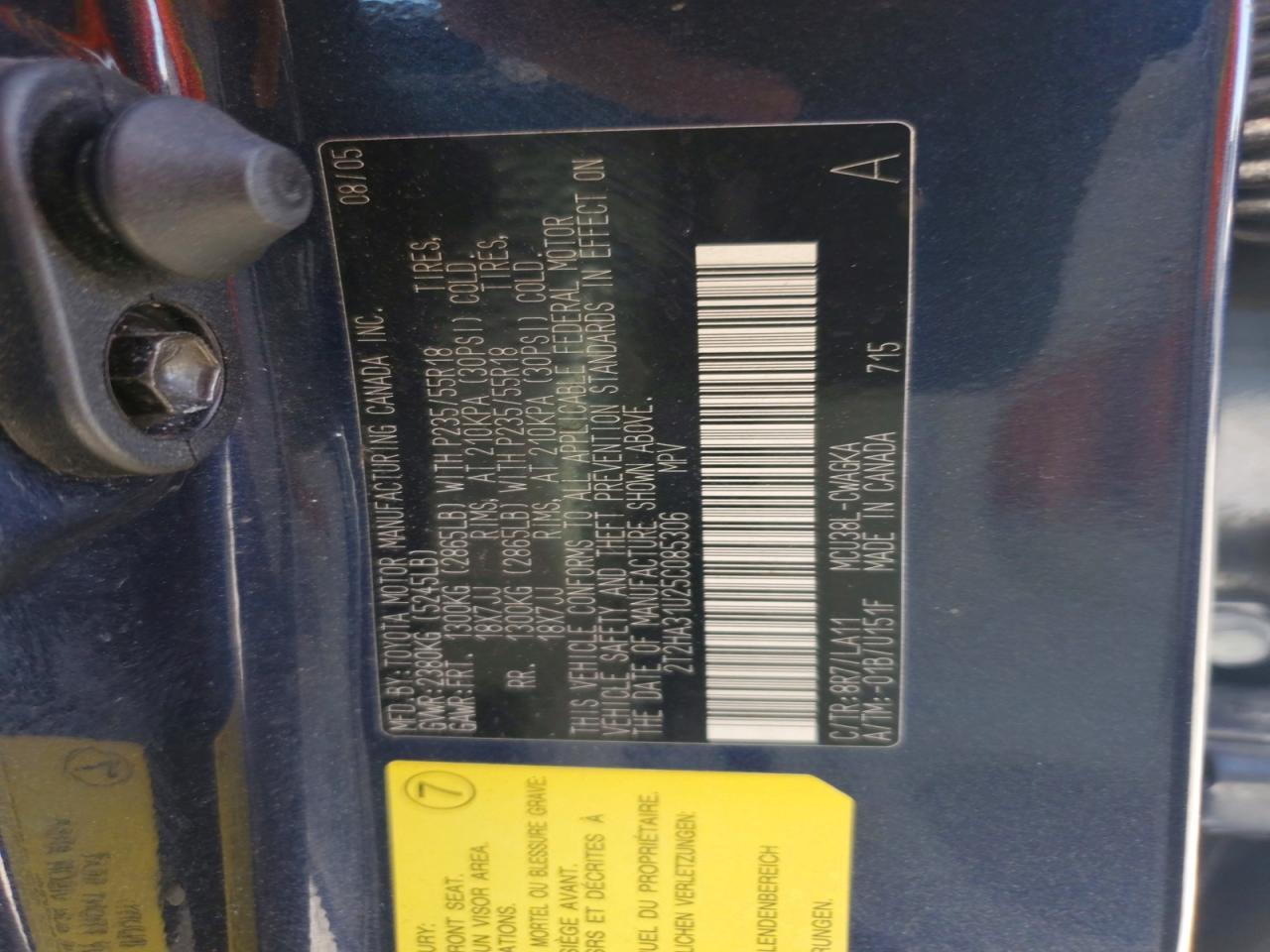2005 LEXUS RX330