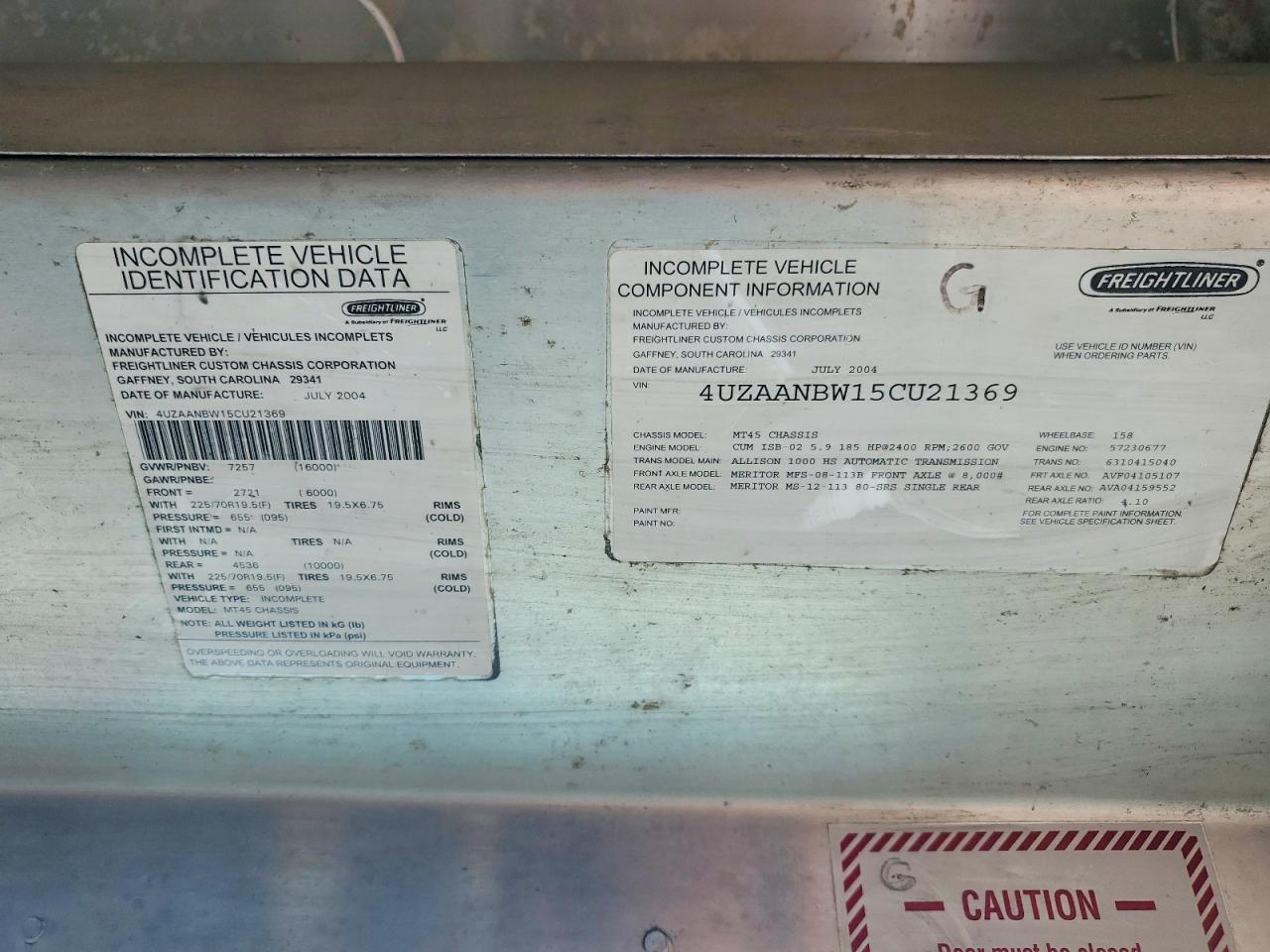 2005 FREIGHTLINER ALL OTHER