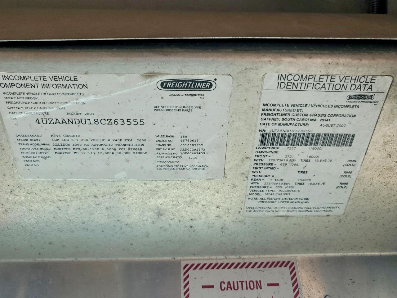 2008 FREIGHTLINER ALL OTHER