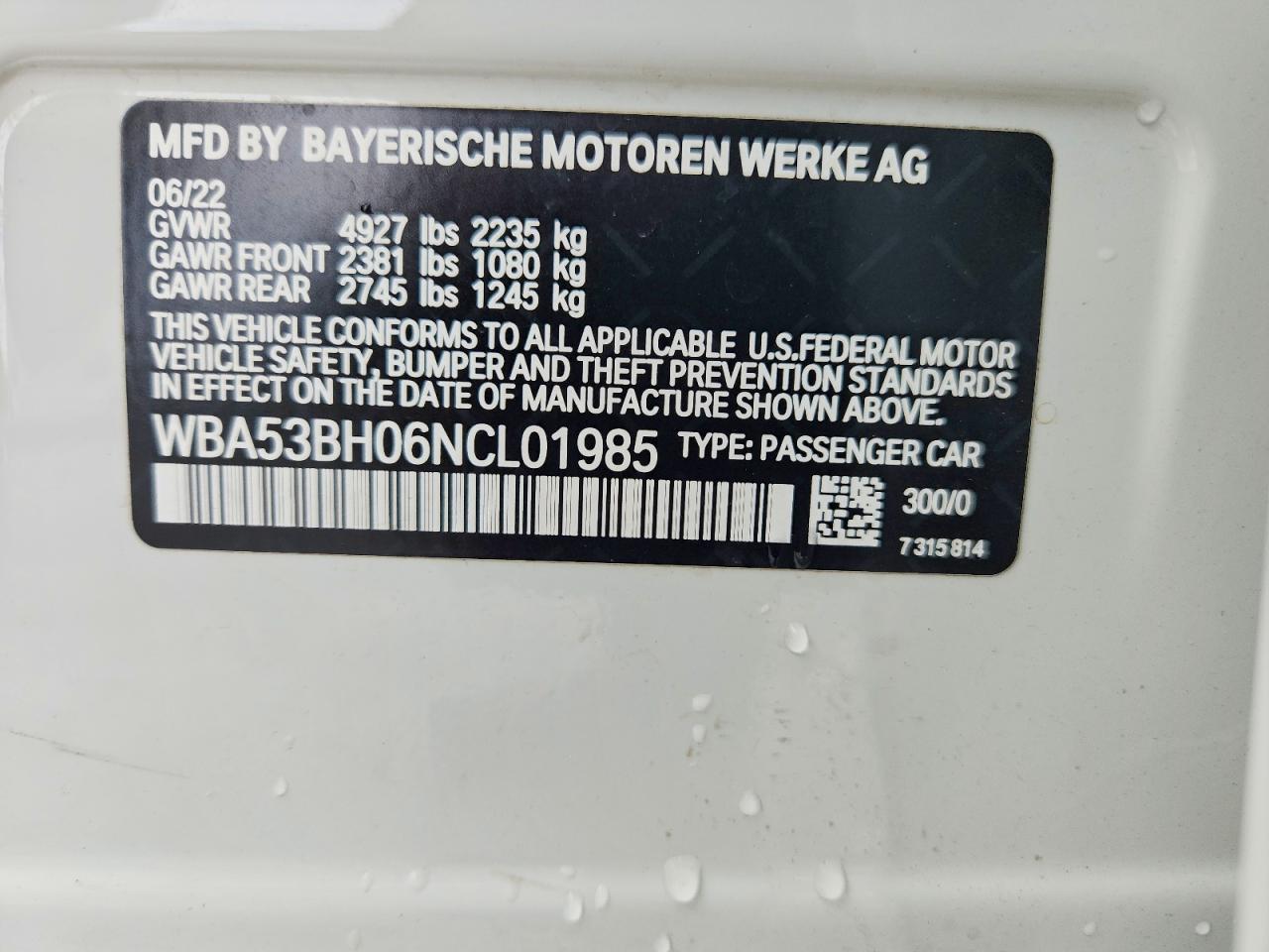 2022 BMW 5 SERIES