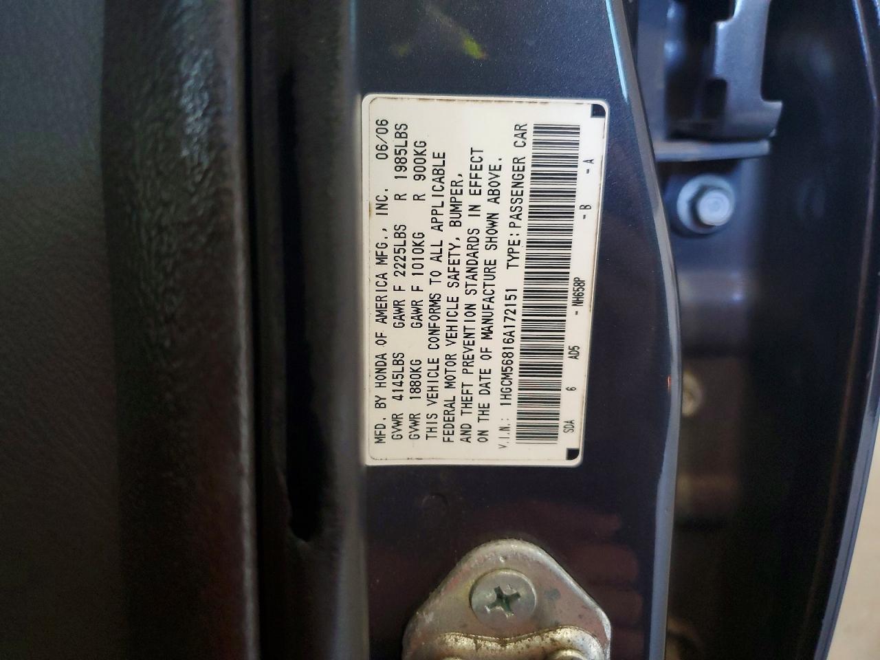 2006 HONDA ACCORD