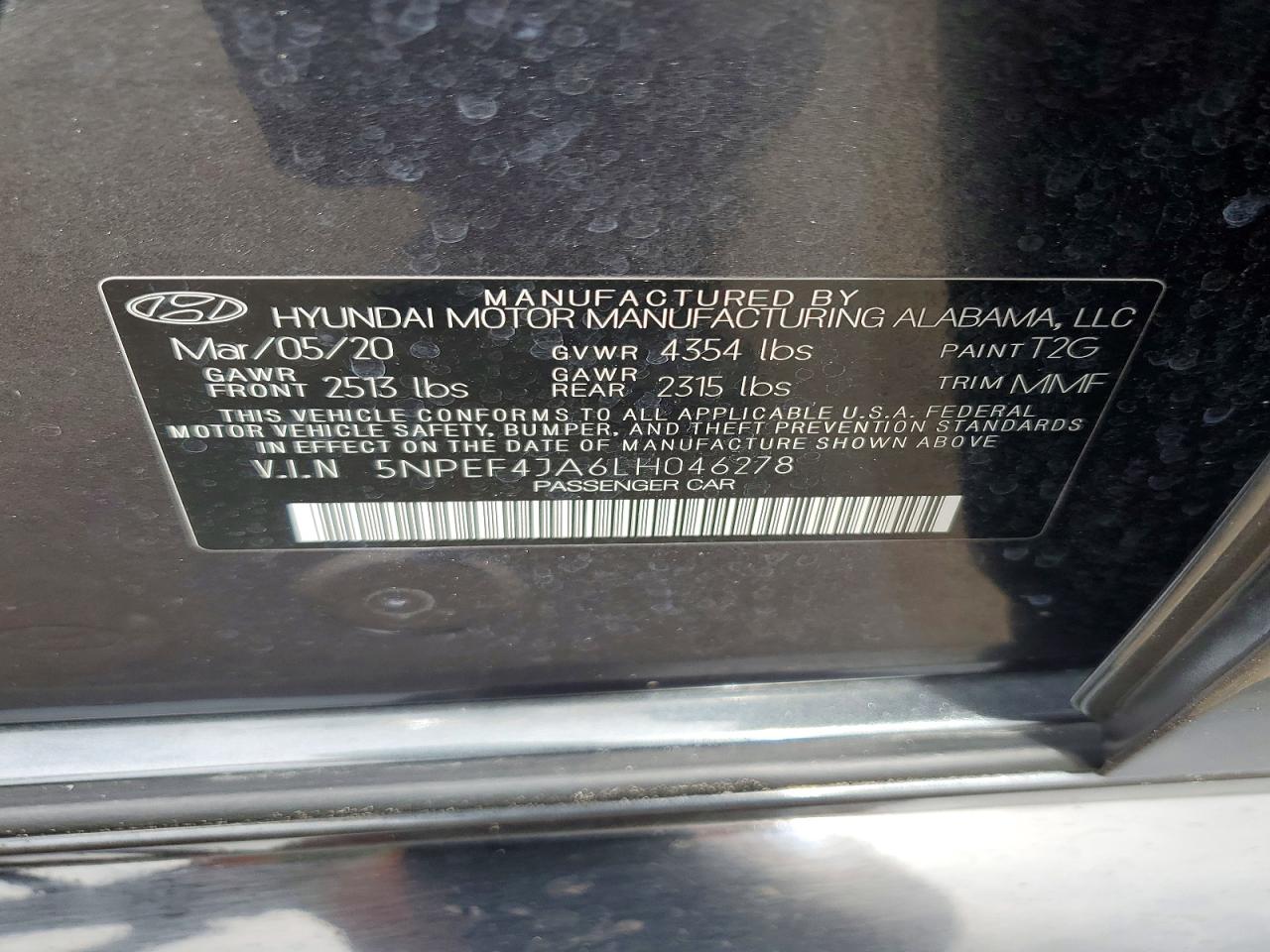 2020 HYUNDAI SONATA