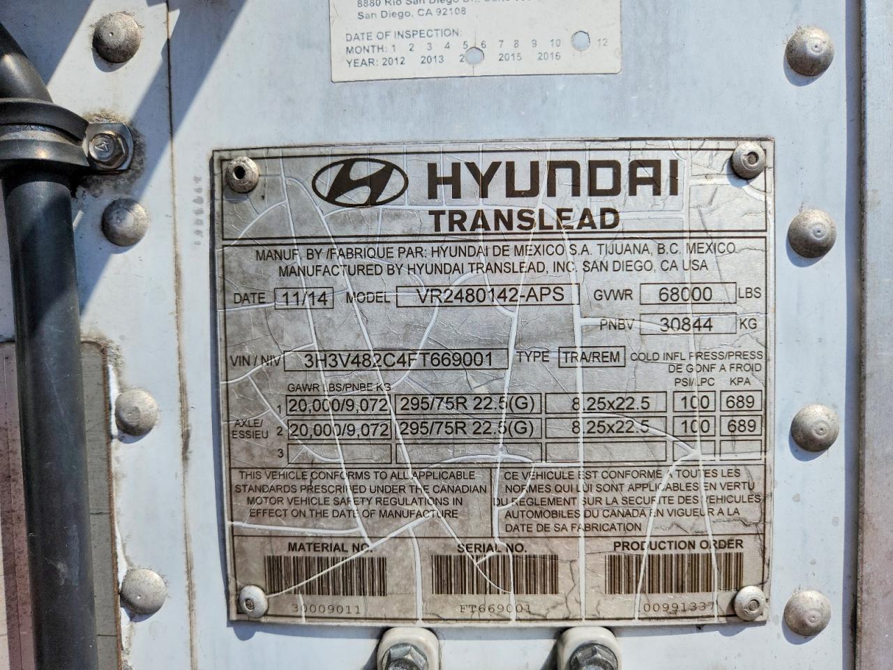 2015 HYUNDAI TRANSLEAD INC UNKNOWN