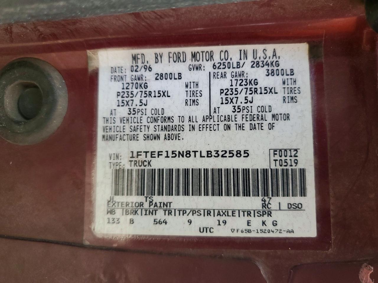 1996 FORD F150