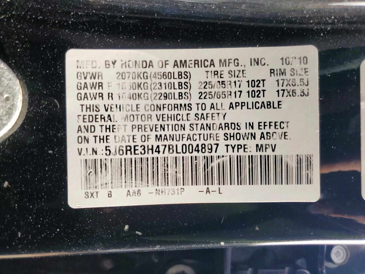2011 HONDA CRV