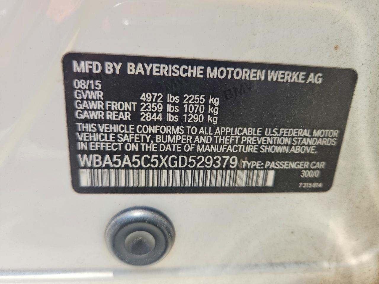2016 BMW 5 SERIES