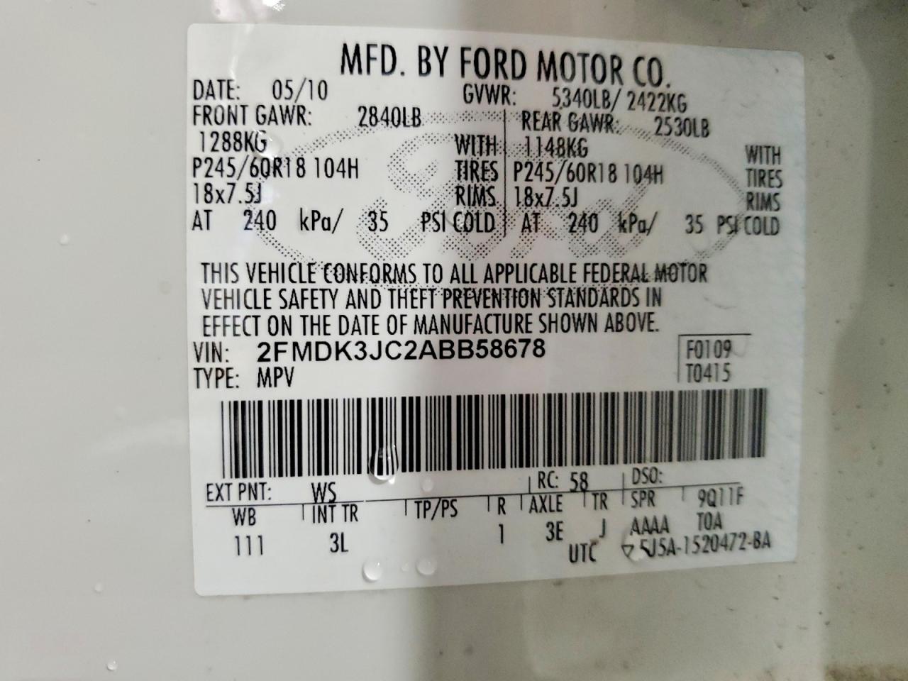 2010 FORD EDGE