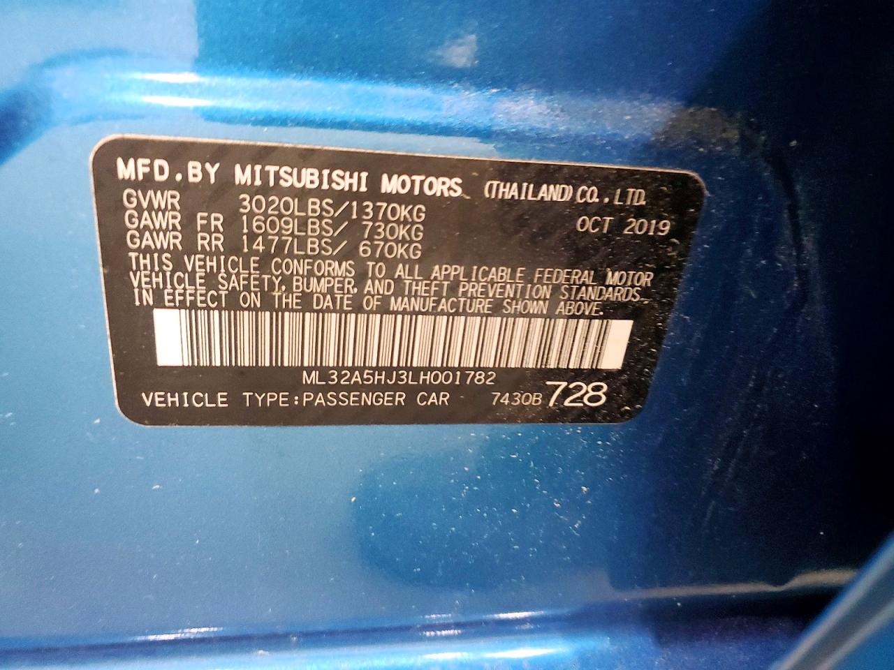 2020 MITSUBISHI MIRAGE