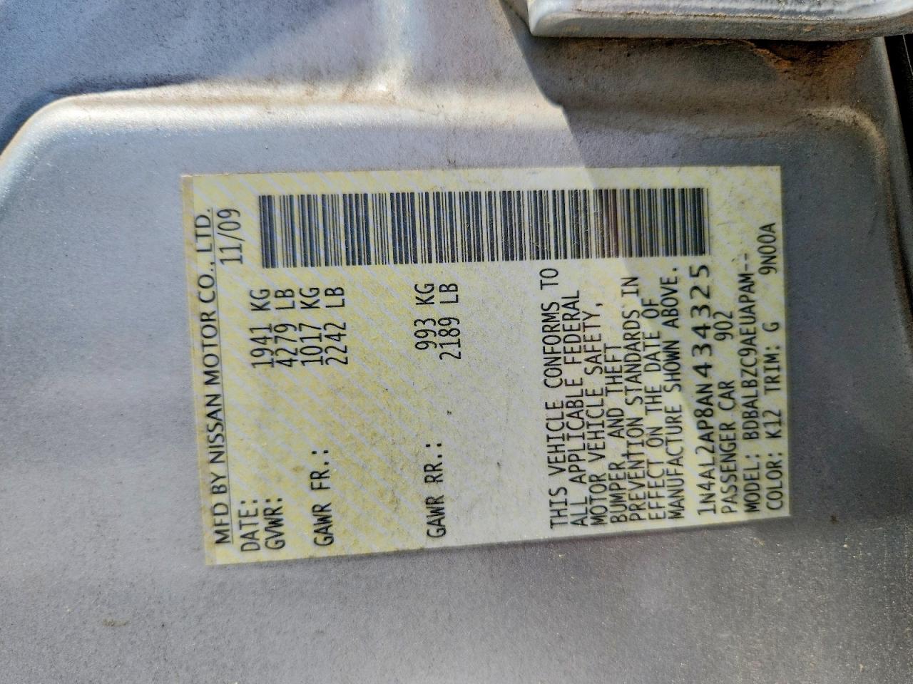 2010 NISSAN ALTIMA