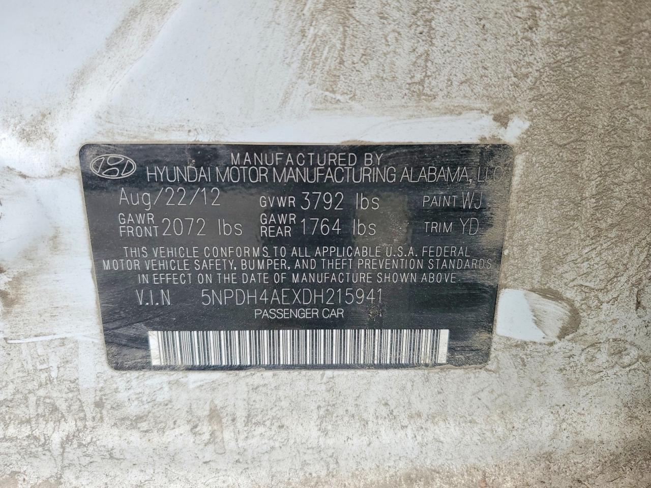 2013 HYUNDAI ELANTRA