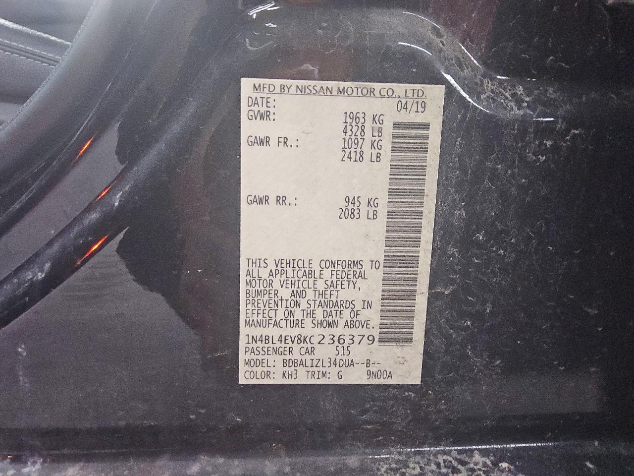2019 NISSAN ALTIMA