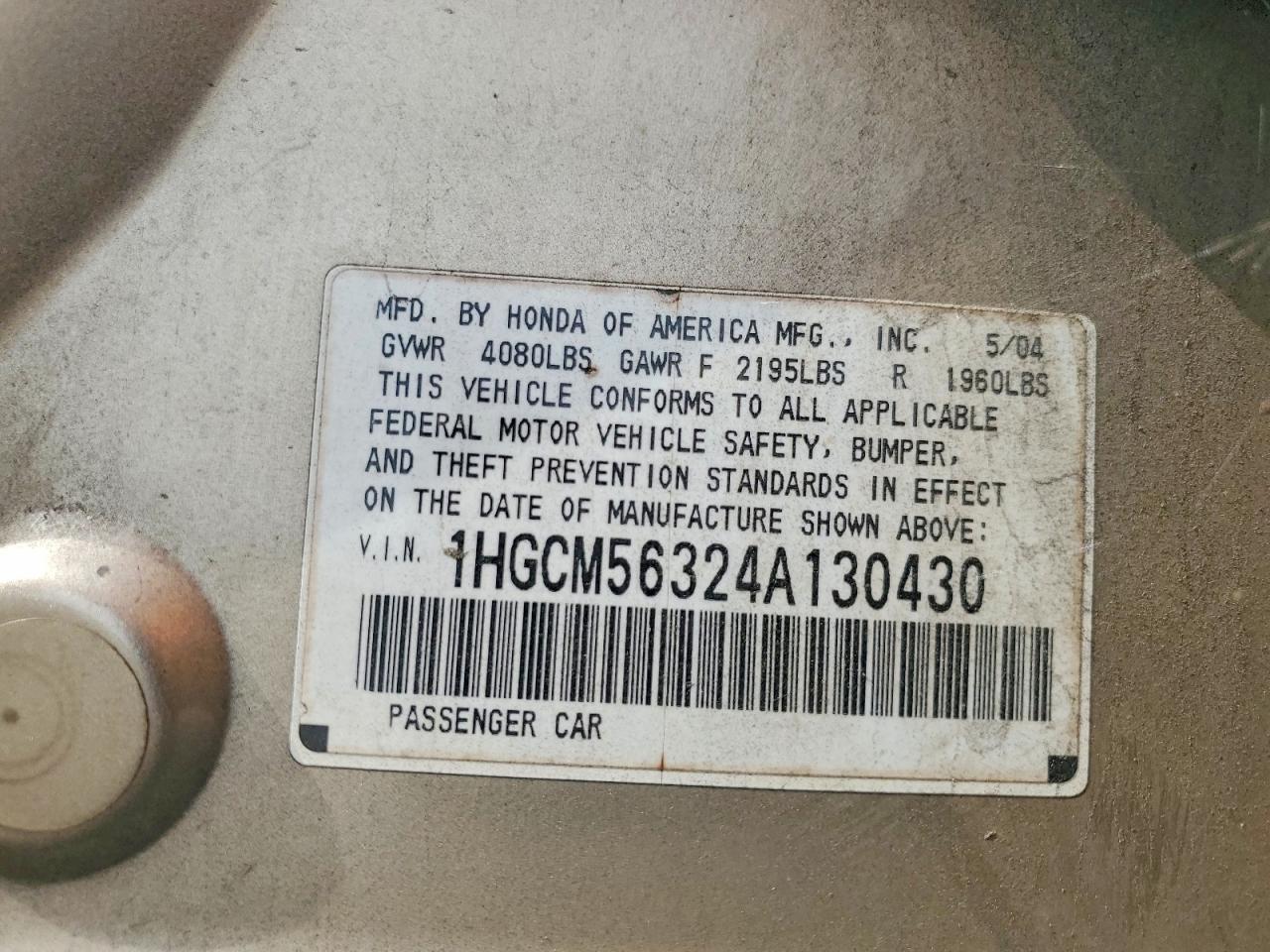 2004 HONDA ACCORD