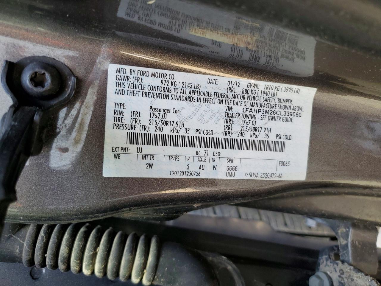 2012 FORD FOCUS