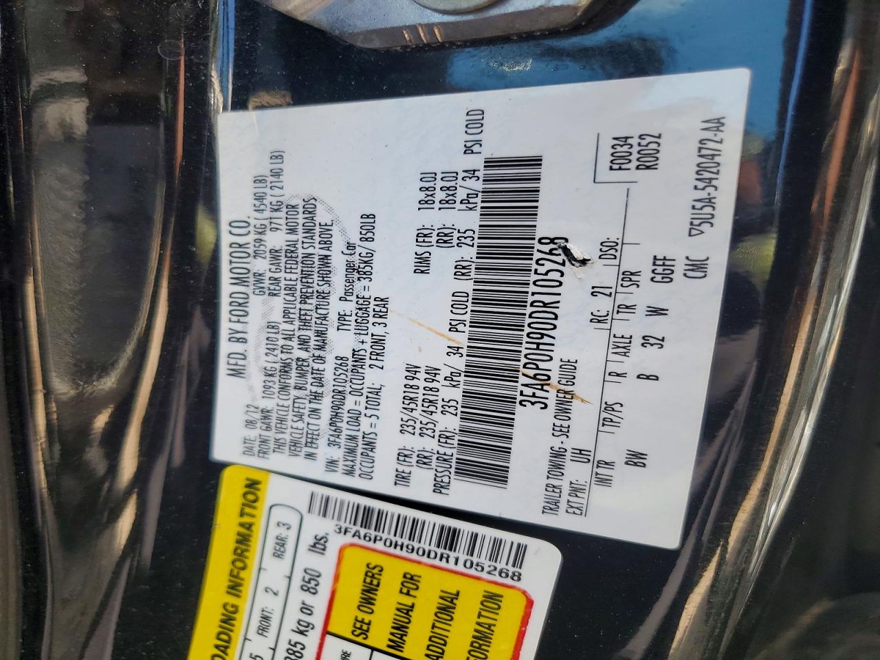 2013 FORD FUSION