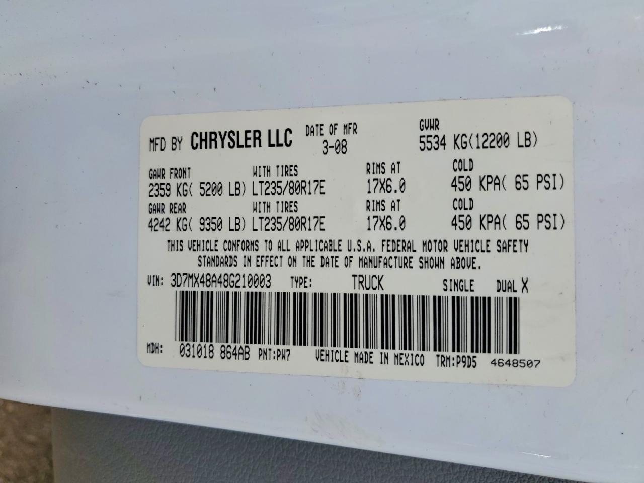 2008 DODGE RAM 3500