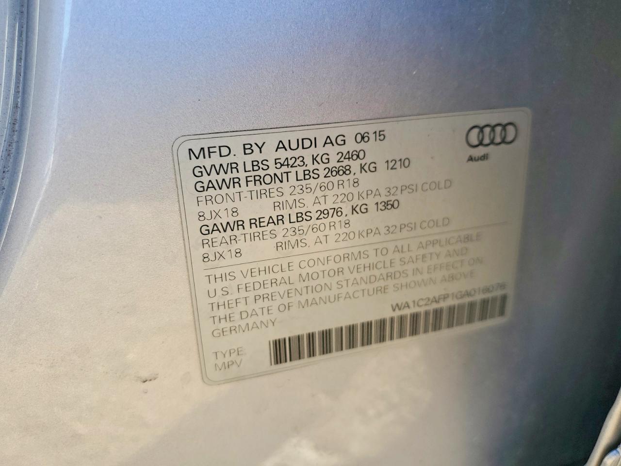 2016 AUDI Q5