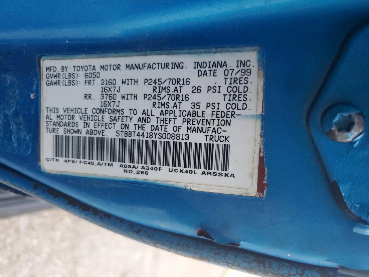 2000 TOYOTA TUNDRA