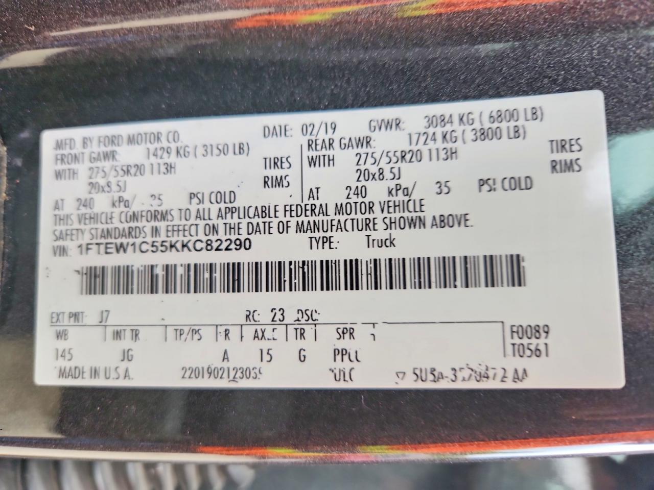 2019 FORD F150