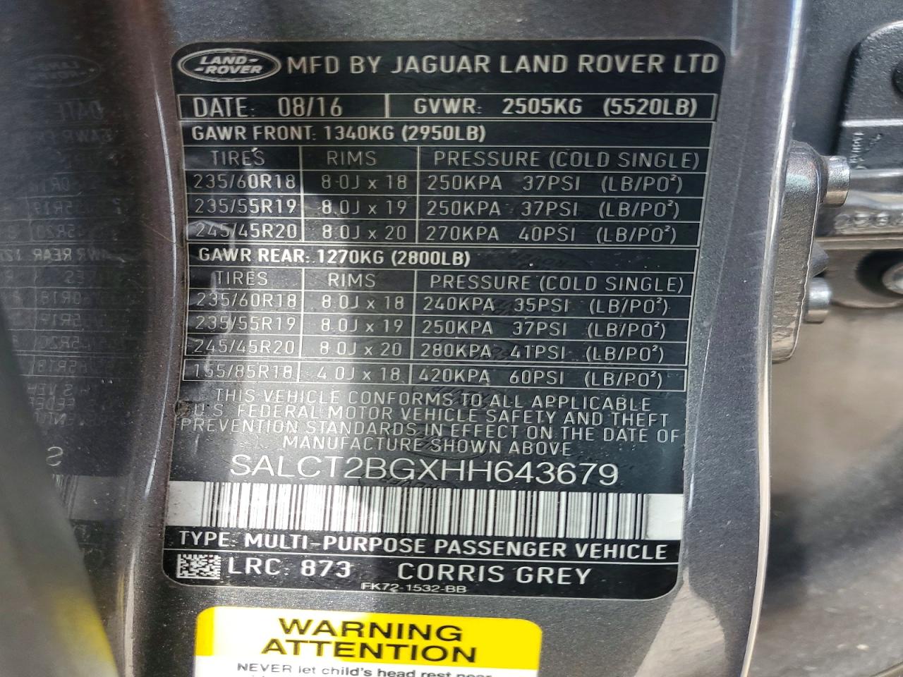 2017 LAND ROVER DISCOVERY