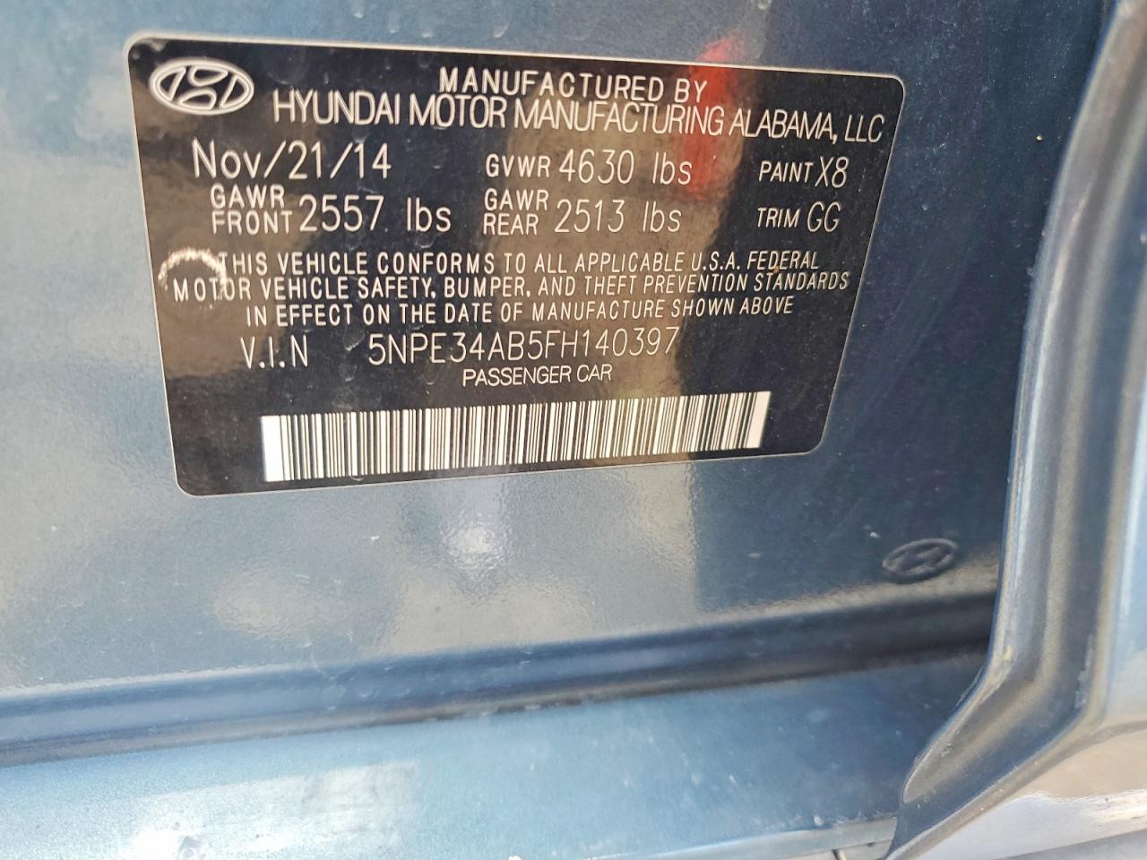 2015 HYUNDAI SONATA