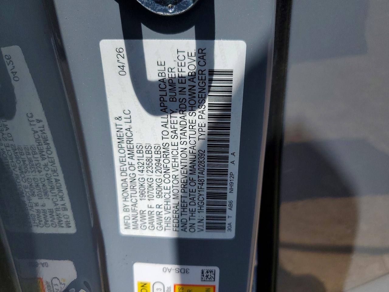 2026 HONDA ACCORD