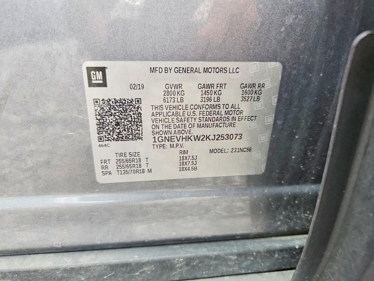 2019 CHEVROLET TRAVERSE