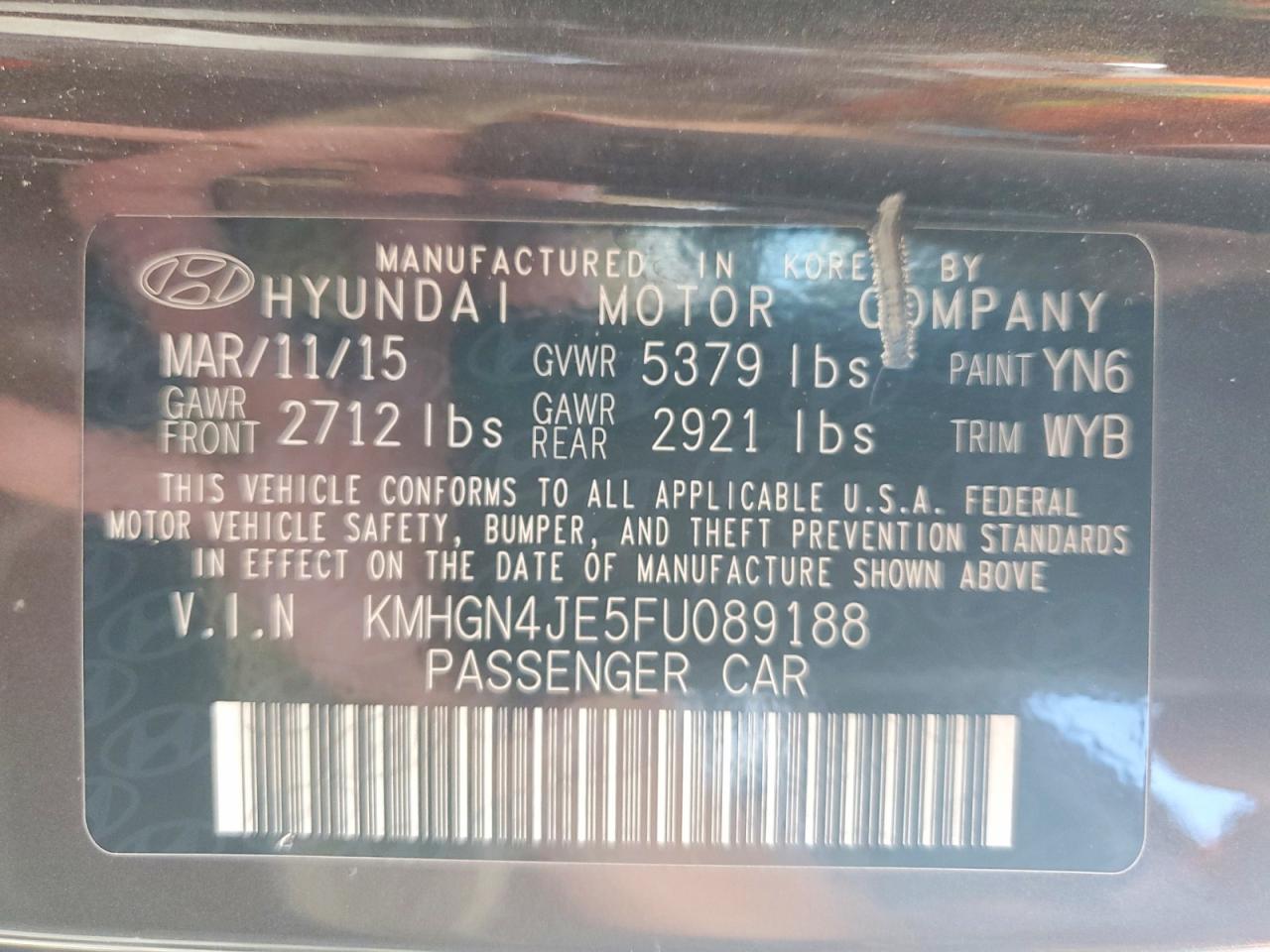 2015 HYUNDAI GENESIS