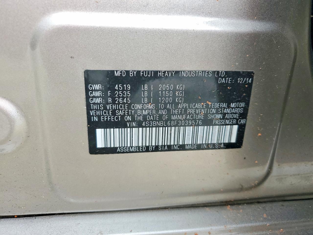 2015 SUBARU LEGACY